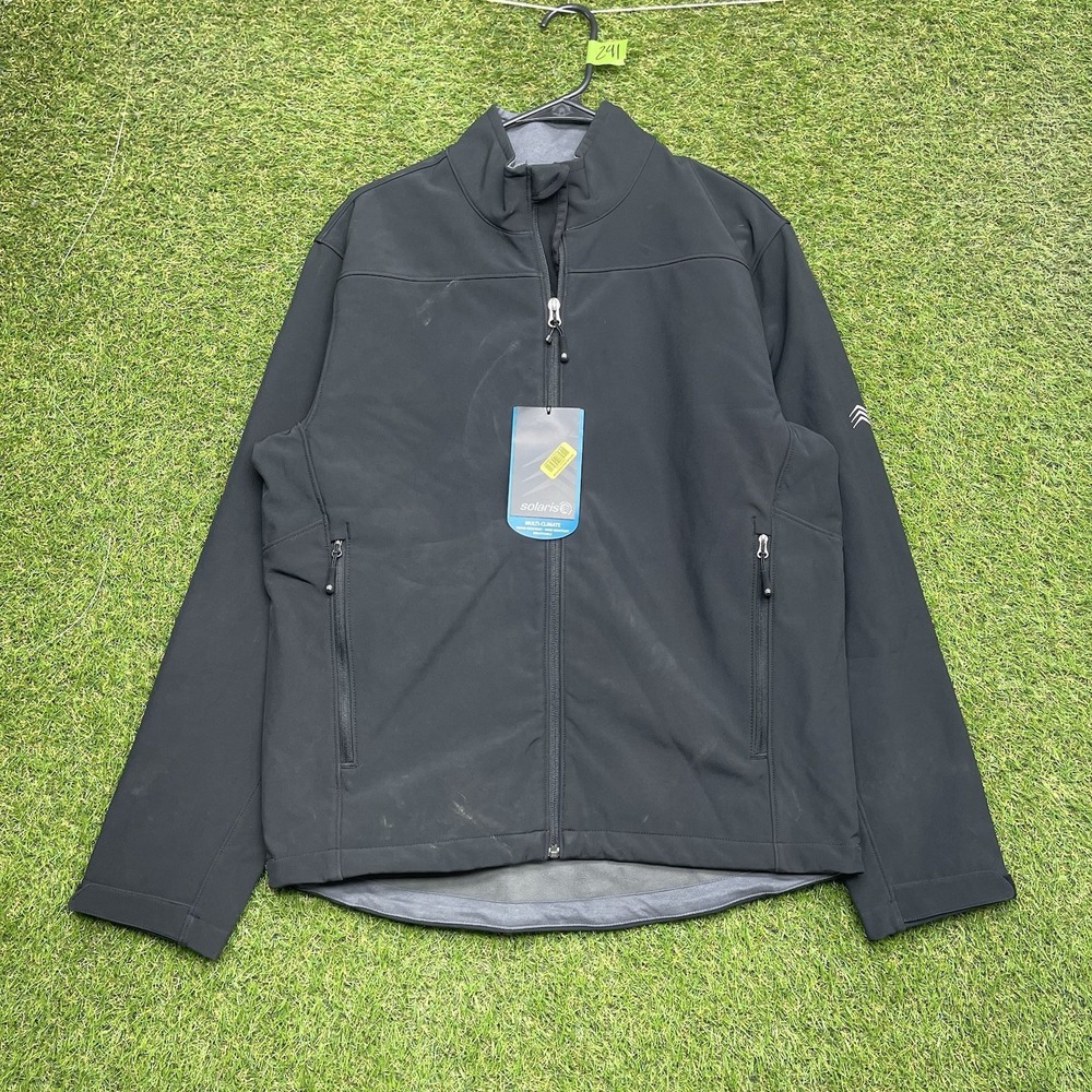 Solaris Soft Shell Jacket Mens Medium Black Multi-Climate Weather-Resistant NWT